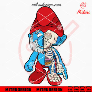 The Smurfs Skeleton SVG, Smurf Horror Halloween SVG, PNG, DXF, EPS, Cut Files