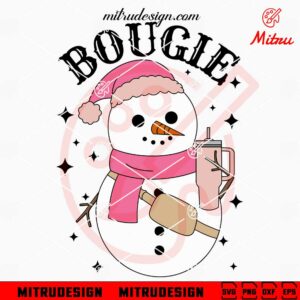 Snowman Bougie SVG, Snowman With Stanley Tumbler SVG, Cute Xmas SVG