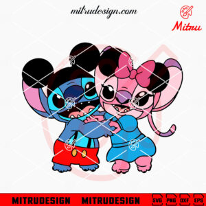 Stitch Angel Parody Mickey Minnie SVG, Cute Couple SVG, Kid Cartoon SVG, Cut Files