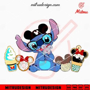 Stitch Mickey Ears Disney Snack SVG, Cute Disney World Vacation SVG, PNG, DXF, EPS