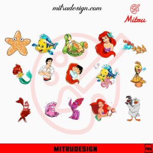 The Little Mermaid Clipart Bundle, Ariel Princess, Prince Eric, Sebastian Flounder PNG