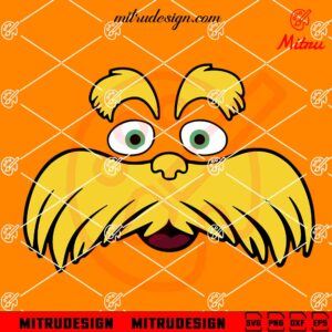 The Lorax Face SVG, PNG, DXF, EPS, Instant Digital Download