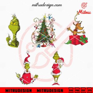 Vintage Grinch Bundle SVG, Dr Seuss The Grinch SVG, PNG, DXF, EPS, Downloads