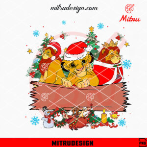 Lion King Christmas Custom Name PNG, Simba Pumbaa, Timon Xmas PNG, Files