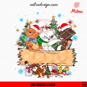 The Aristocats Christmas Custom Name PNG, Cute Disney Cats Xmas PNG, Sublimation