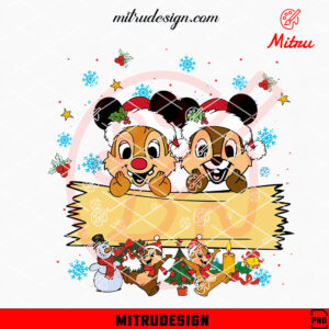 Chip And Dale Christmas Custom Name PNG, Funny Disney Christmas PNG, For Kids