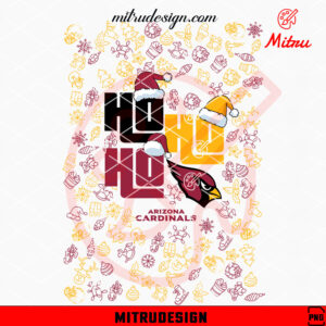 Arizona Cardinals Ho Ho Ho Santa Hat PNG, Funny Cardinals Christmas PNG, Download