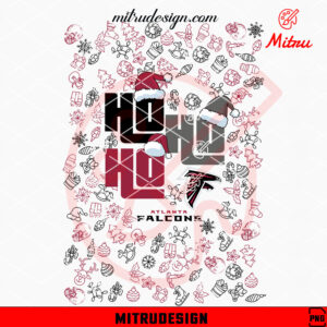 Atlanta Falcons Ho Ho Ho Santa Hat PNG, Funny Falcons Christmas PNG