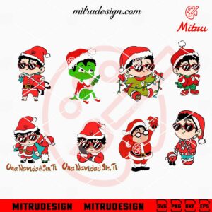 Baby Benito Christmas Bundle SVG, Cute Bad Bunny Xmas SVG, PNG, DXF, EPS, Files