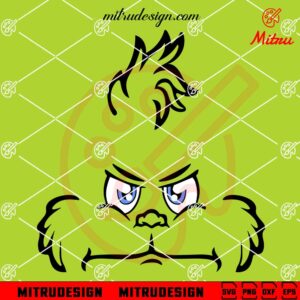 Baby Grinch Face SVG, Cute Grinch Xmas SVG, PNG, DXF, EPS, For Shirts