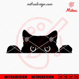 Cute Black Cat Peeking SVG, Kitten SVG, PNG, DXF, EPS, Car Sticker