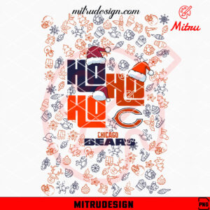 Chicago Bears Ho Ho Ho Santa Hat PNG, Bears Christmas Funny PNG, Design