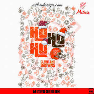 Cleveland Browns Ho Ho Ho Santa Hat PNG, Funny Browns Christmas PNG, Digital Files