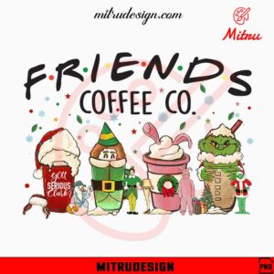 Christmas Friends Coffee Cup PNG, Xmas Latte Coffee PNG, Printable File