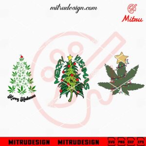 Christmas Weed Bundle SVG, Merry Kushmas SVG, PNG, DXF, EPS, Cutting Files