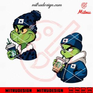 Dallas Cowboys Grinch Drinking Coffee SVG, Grinchmas Cowboys SVG, PNG, DXF, EPS