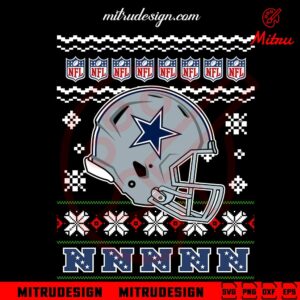 Dallas Cowboys Helmet Christmas Sweater SVG, PNG, DXF, EPS, Shirt Design