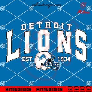 Detroit Lions 1934 SVG, Vintage Lions Football SVG, PNG, DXF, EPS, Files