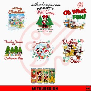 Disney Family Christmas Bundle PNG, Dashing Through The Snow PNG, Minnie's Hot Cocoa PNG