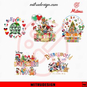 Disney World Universal Studio Christmas PNG, Epcot Disney Xmas PNG, Designs