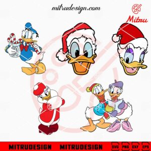 Donald And Daisy Duck Christmas Bundle SVG, PNG, DXF, EPS, Digital Download