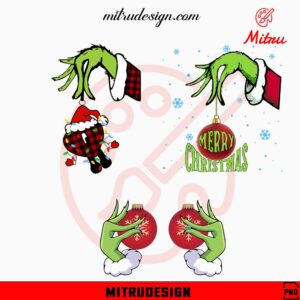 Funny Grinch Hand Bundle PNG, Grinch Boob PNG, Ornamet PNG, Files