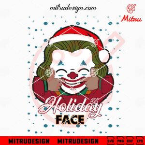 Funny Joker Christmas SVG, Holiday Face SVG, PNG, DXF, EPS, Cutting Files