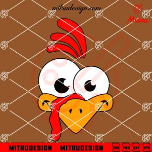 Funny Turkey Face SVG, Gobble SVG, Thanksgiving SVG, PNG, DXF, EPS, Sublimation