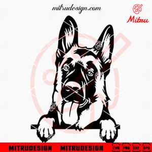 German Shepherd Peeking SVG, Funny Dog SVG, PNG, DXF, EPS, Decals