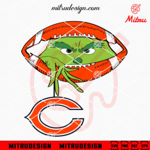 Grinch Holding Chicago Bears SVG, Grinch Bears Football Peeking SVG, PNG, Files