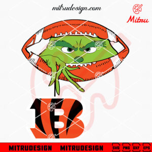 Grinch Holding Cincinnati Bengals SVG, Grinch Bengals Football Peeking SVG, Digital Download