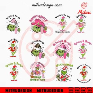 Grinch Bougie Bundle SVG, Grinchy SVG, Basic Grinch SVG, PNG, DXF, EPS, Files