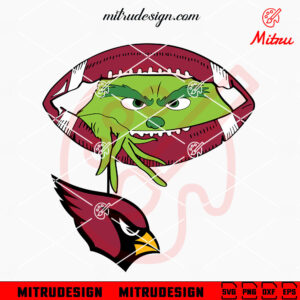 Grinch Holding Arizona Cardinals SVG, Grinch Cardinals Football Peeking SVG, PNG, Clipart