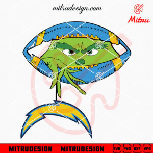 Grinch Holding Los Angeles Chargers SVG, Grinch Chargers Football Peeking SVG, Cut Files