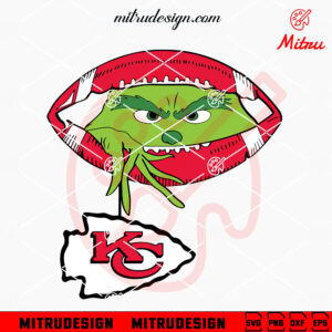 Grinch Holding Kansas City Chiefs SVG, Grinch Chiefs Football Peeking SVG, Instant Download