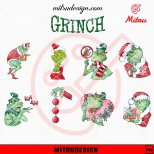 Grinch Clipart Bundle, Funny Grinchmas PNG, Sublimation