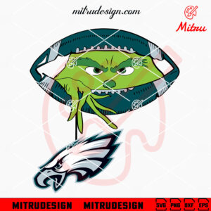 Grinch Holding Philadelphia Eagles SVG, Grinch Eagles Football Peeking SVG, Cutting Files