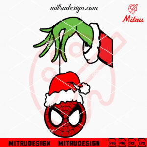 Grinch Hand Holding Spider Man SVG, Spider Man Christmas SVG, PNG, DXF, EPS