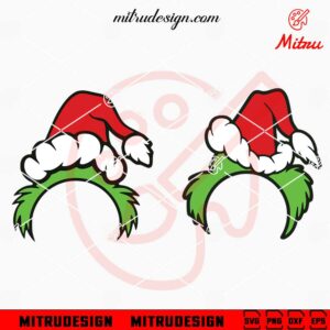 Grinch Hat Monogram SVG, Funny Grinchmas SVG, PNG, DXF, EPS, For Kids