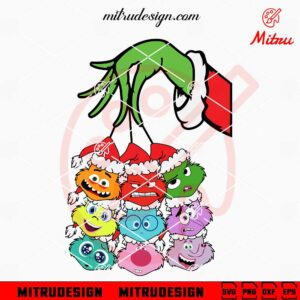 Grinch Holding Inside Out Face SVG, Inside Out Christmas Ornament SVG, Cutting Files