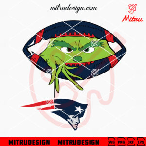 Grinch Holding New England Patriots Logo SVG, Grinch Patriots Football Peeking SVG, Cutting Files