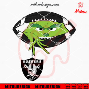 Grinch Holding Las Vegas Raiders Logo SVG, Grinch Raiders Football Peeking SVG, Files