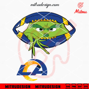 Grinch Holding Los Angeles Rams Logo SVG, Grinch Rams Football Peeking SVG, Vector