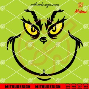 Grinch Smile Face SVG, PNG, DXF, EPS, Designs