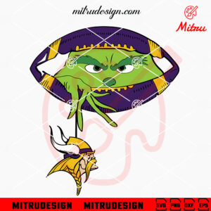 Grinch Holding Minnesota Vikings Logo SVG, Grinch Vikings Football Peeking SVG, Instant Download