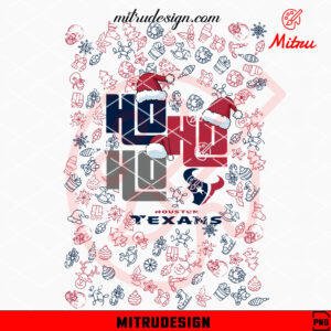 Houston Texans Ho Ho Ho Santa Hat PNG, Texans Football Christmas PNG, Design