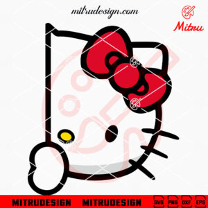 Funny Hello Kitty Peeking SVG, PNG, DXF, EPS, For Cricut