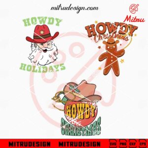 Howdy Christmas Bundle SVG, Western Christmas SVG, Santa Cowboy SVG, Cut Files