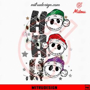 Jack Skellington Head Ho Ho Ho PNG, Jack Christmas Santa PNG, Digital Download