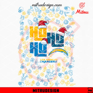 Los Angeles Chargers Ho Ho Ho Santa Hat PNG, Funny Chargers Christmas PNG, Sublimation Design